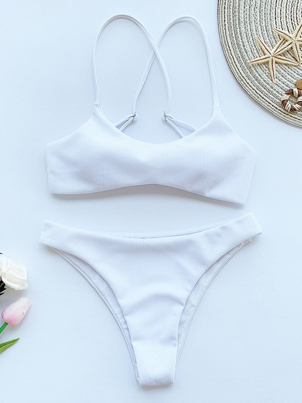 EMMIOL Cross Back Halter Bikini Set