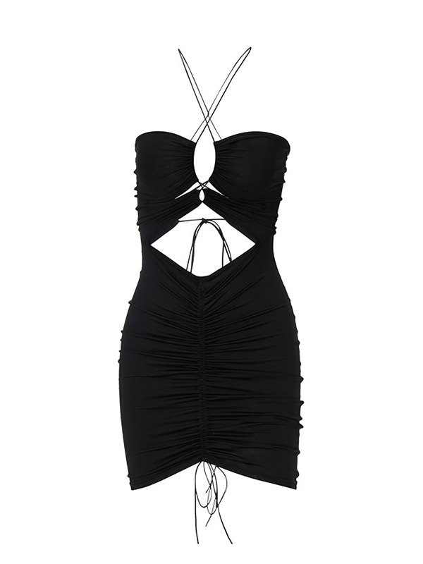 EMMIOL Minivestido ajustado con escote halter