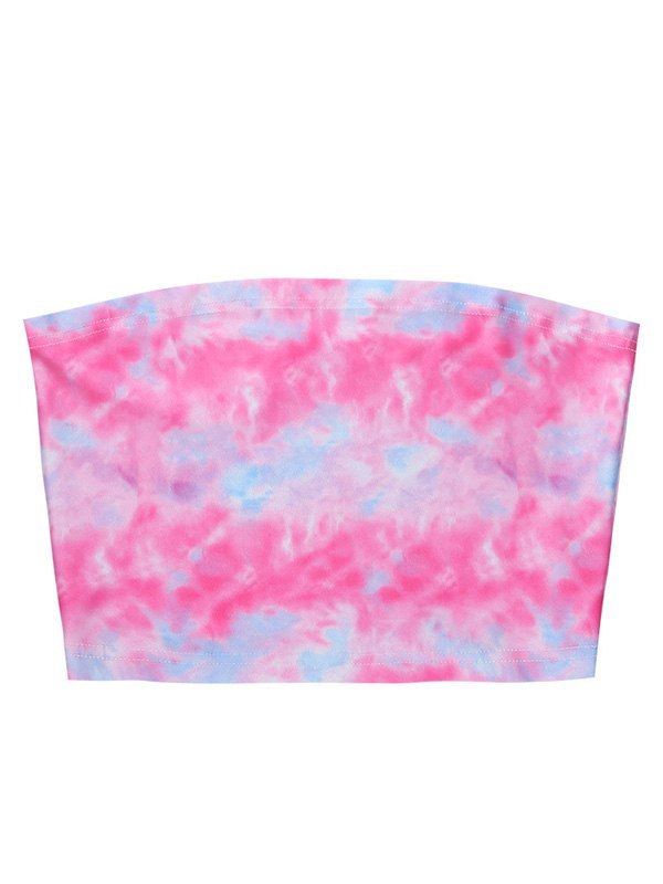 EMMIOL Tie-Dye Crop Bandeau Top