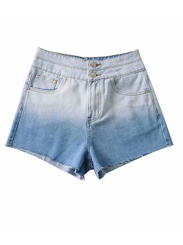 2022 Pantaloncini di jeans strappati sfumati Blu M In Pantaloncini Online  Store. Best For Sale | Emmiol.com