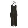 EMMIOL Cross Over Halter Mesh Maxi Dress