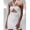 EMMIOL Minivestido ajustado con escote halter recortado