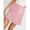 EMMIOL Gingham Ruffle Mini Skirt