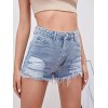 EMMIOL Light Wash Ripped Denim Shorts