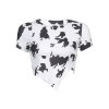 EMMIOL Top corto asimmetrico con stampa mucca