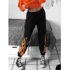 EMMIOL Pantalones deportivos con estampado de llamas