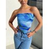 EMMIOL Splash Print Crop Bandeau Top