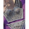 EMMIOL Vintage Lace Embroidery Corset Top Set