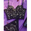 EMMIOL Vintage Lace Embroidery Corset Top Set