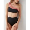 EMMIOL Bikini con hombros descubiertos y pétalos