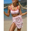 EMMIOL Cherry Print Three Pieces Swimsuit