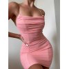 EMMIOL Bodycon Ruched Sling Mini Dress