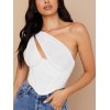 EMMIOL One Shoulder Cutout Underwire Corset Top