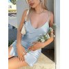 EMMIOL Satin Slit Slip Mini Dress