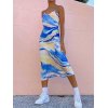 EMMIOL Vestido midi slip con estampado de acuarela
