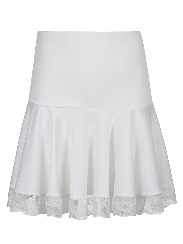 EMMIOL Lace Paneled Skate Mini Skirt
