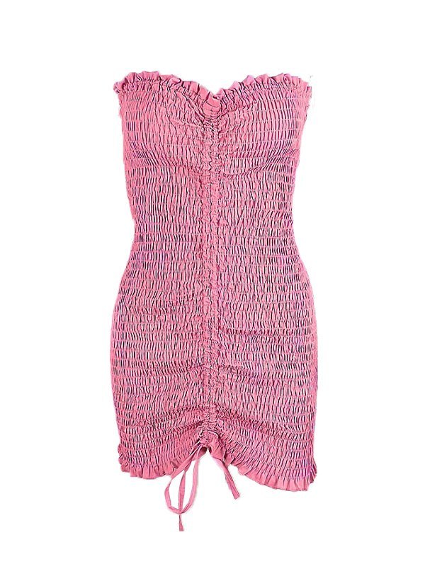 EMMIOL Strapless Smocked Mini Dress
