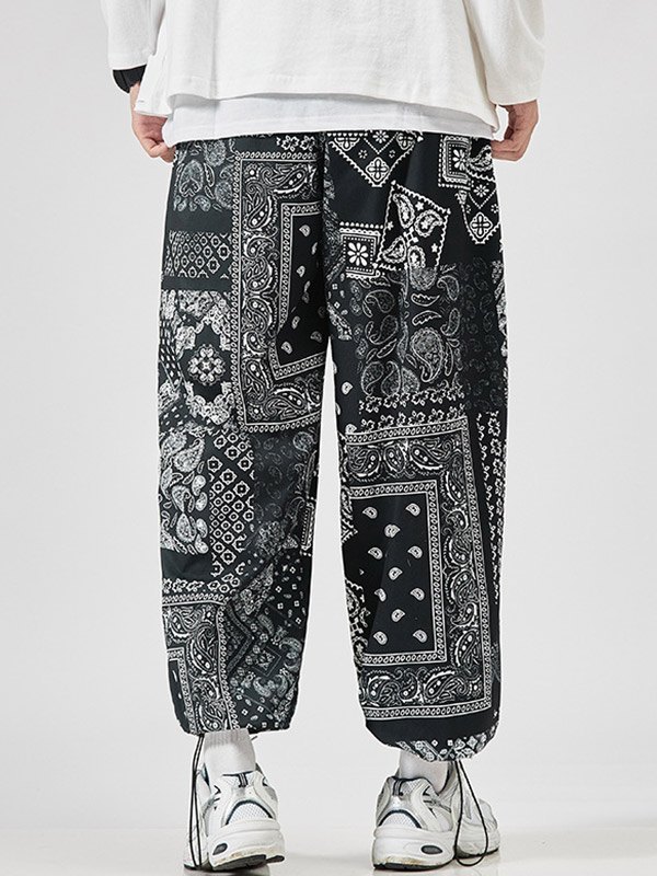EMMIOL Men's Paisley Print Drawstring Pants