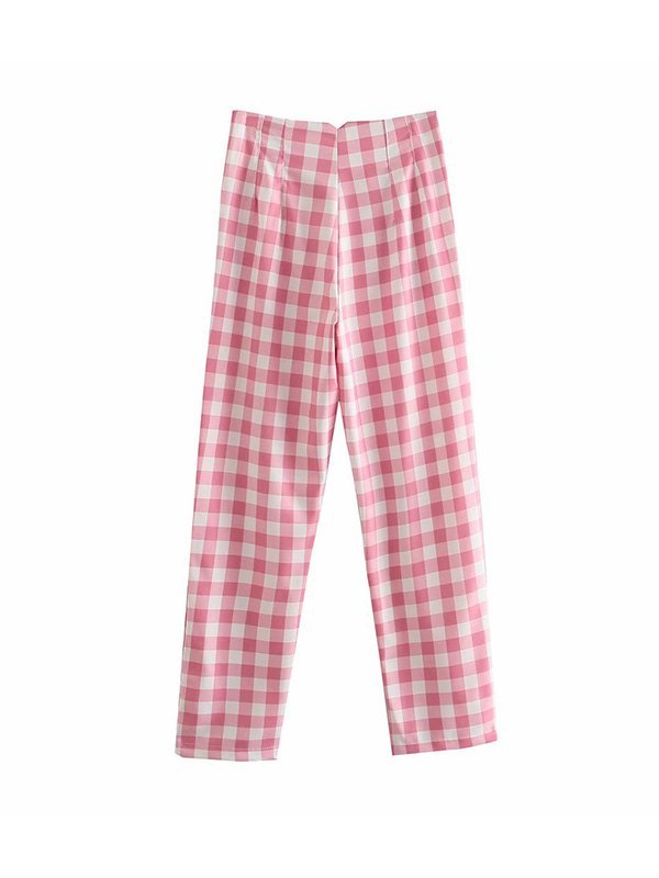 EMMIOL Checkered Print Tapered Pants