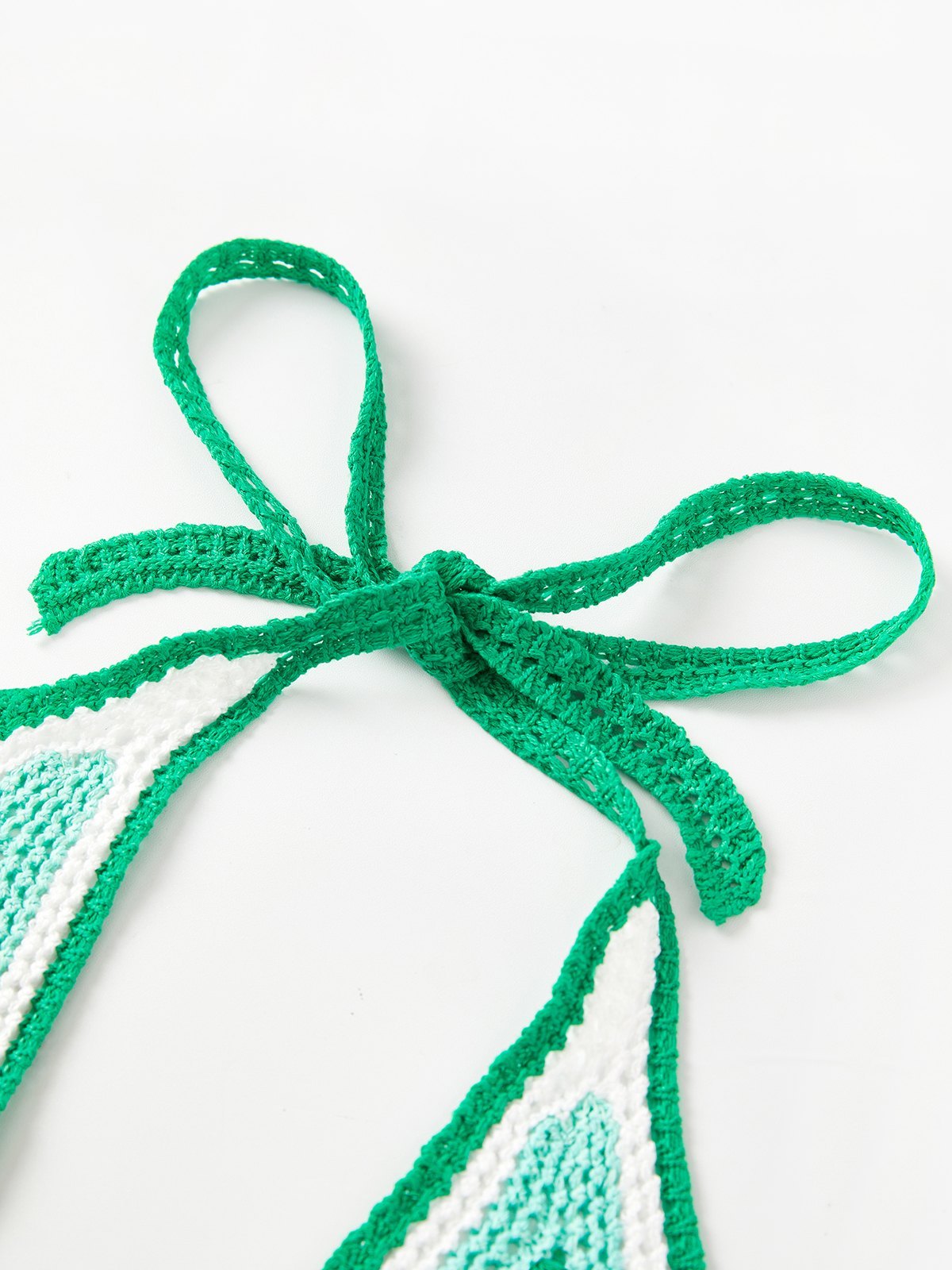 Emmiol Free shipping 2023 Crochet Knit Striped Halter Crop Cami Top