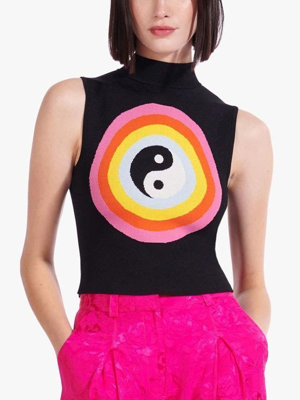 EMMIOL Camiseta sin mangas corta de punto Tai Chi