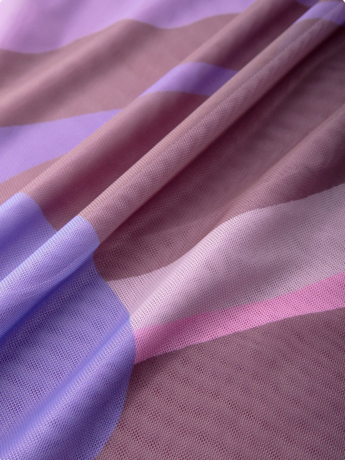 EMMIOL Abstract Print Mesh Midi Dress