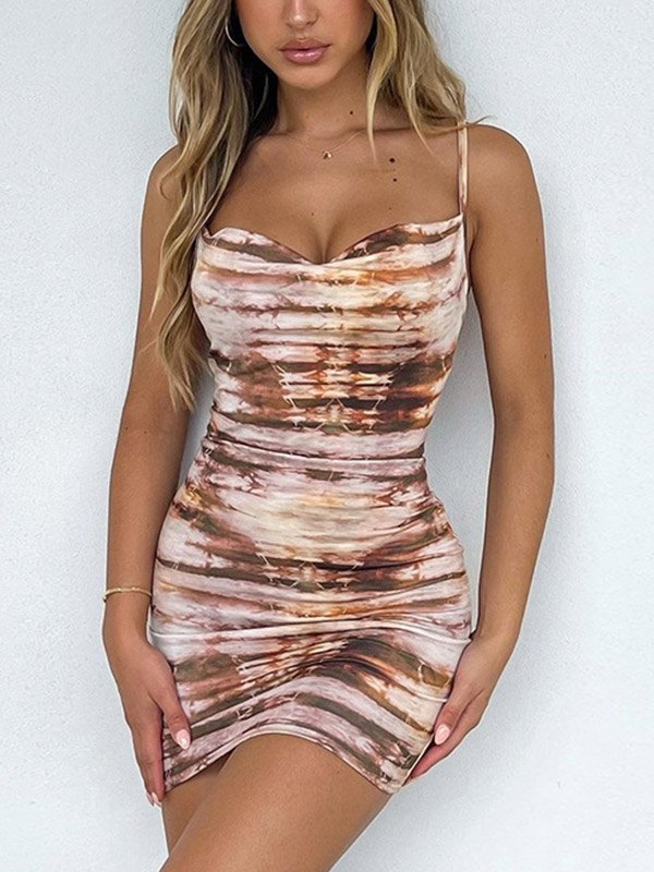 EMMIOL Tie Dye Bodycon Mini Dress