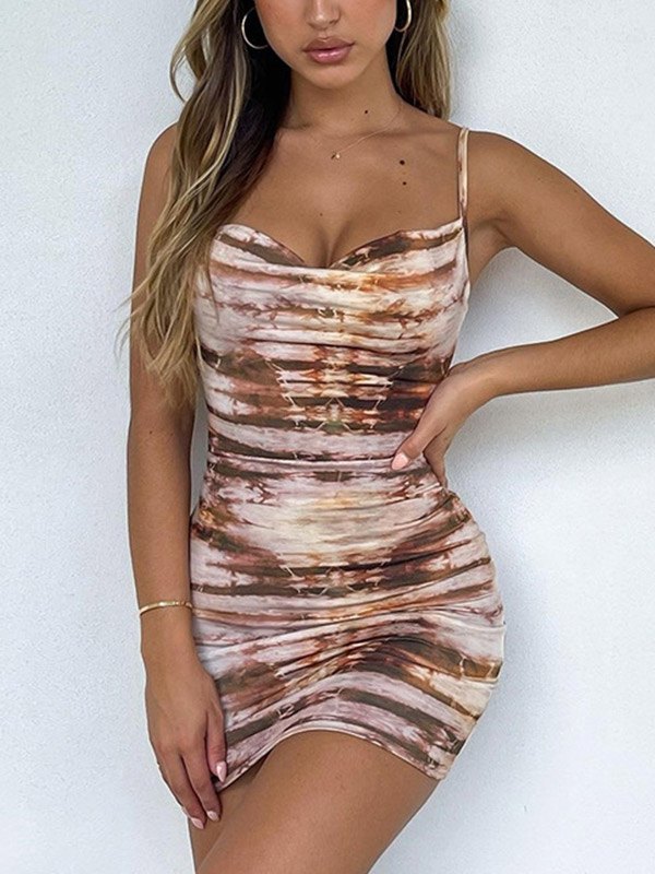 EMMIOL Tie Dye Bodycon Mini Dress