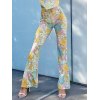 EMMIOL Pantalones acampanados con estampado floral