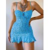 EMMIOL Floral Print Ruffle Slip Mini Dress
