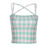 EMMIOL Criss Cross Plaid Cami Top