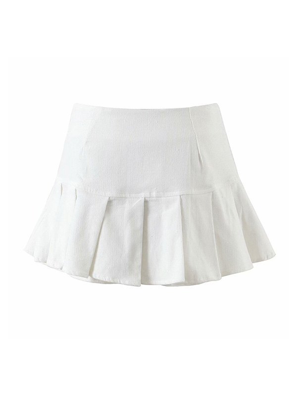 EMMIOL Corduroy Pleated Mini Skirt