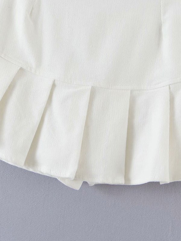 EMMIOL Corduroy Pleated Mini Skirt