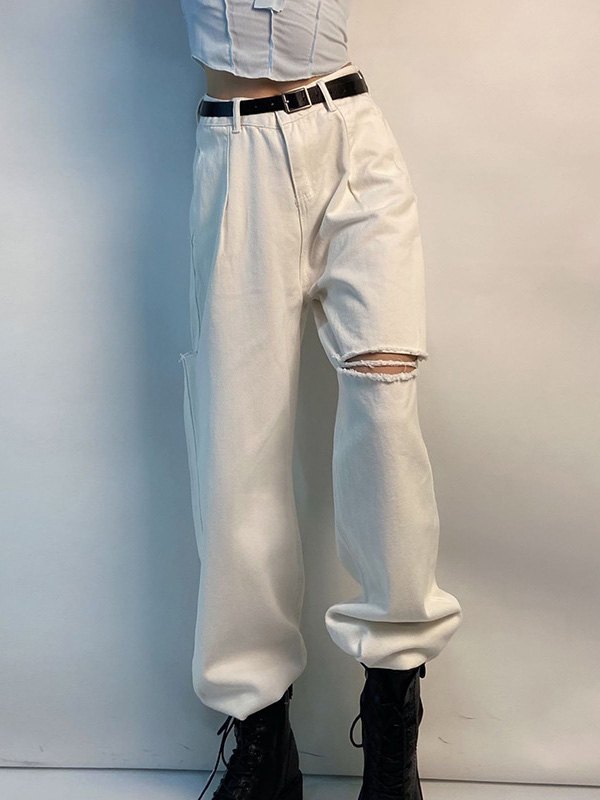 2022 Jeans strappati lavati chiari Bianca M In Jeans Strappati Online  Store. Best For Sale | Emmiol.com