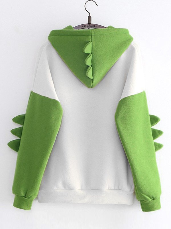 EMMIOL Horn Detail Dinosaur Hoodie