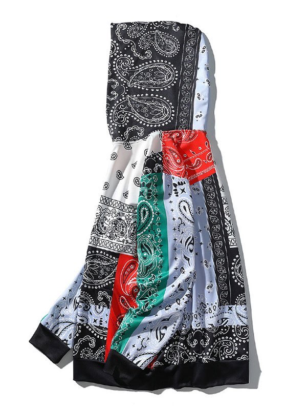 EMMIOL Herren Patchwork Bandana Print Hoodie