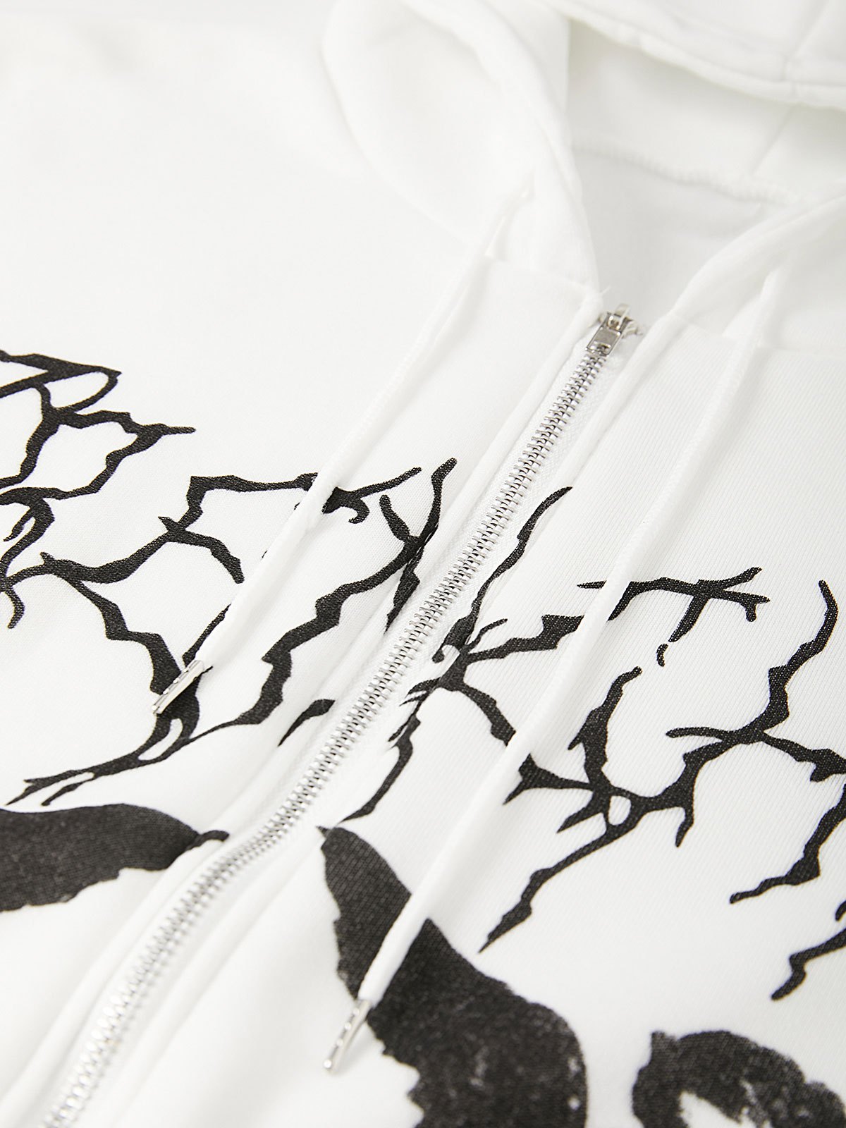 EMMIOL Cherub Print Zipper Hoodie