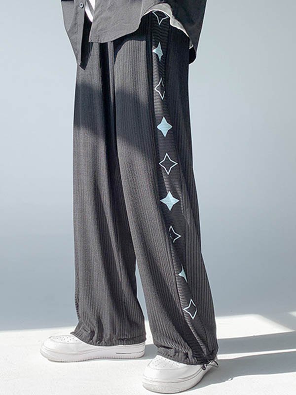 2022 Men's Printed Drawstring Casual Pants Black L In Pants Online Store.  Best For Sale | Emmiol.com