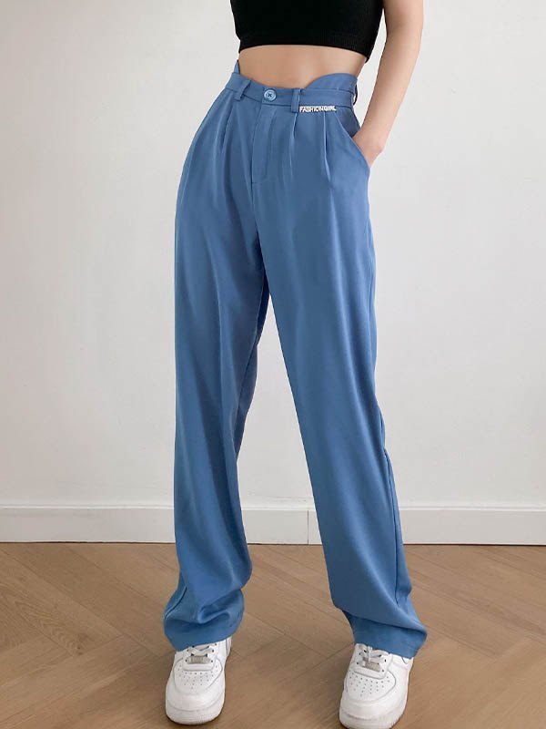 EMMIOL Pantalones de vestir plisados de cintura alta