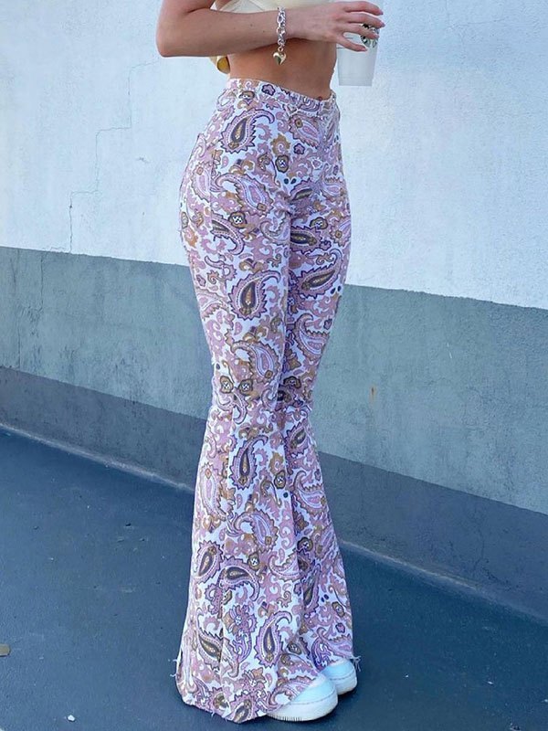 EMMIOL Paisley Print Flare Leg Pants
