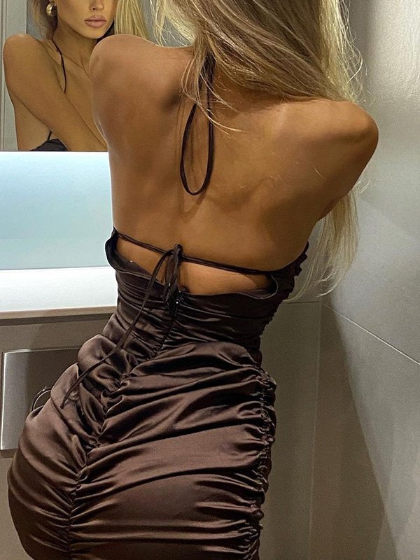 EMMIOL Backless Underwire Slip Mini Dress