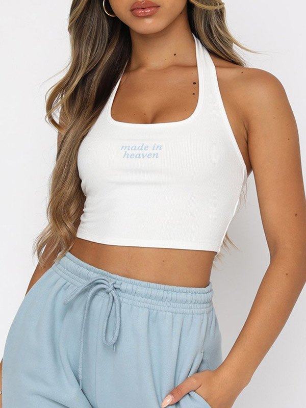 EMMIOL Heaven Made Halter Crop Tank Top