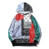 EMMIOL Herren Patchwork Bandana Print Hoodie