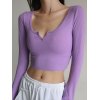 EMMIOL Rib Knit Long Sleeve Crop Top