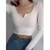 EMMIOL Rib Knit Long Sleeve Crop Top