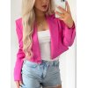 EMMIOL Buttoned Long Sleeve Crop Blazer