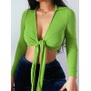 EMMIOL Long Sleeve Lace Up Crop Top