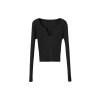 EMMIOL Long Sleeve Buttoned Rib Knit Tee