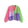 EMMIOL Cardigan in maglia a blocchi di colore