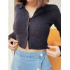EMMIOL Pointelle Knit Crop Cardigan